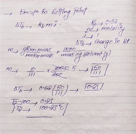 Calculate The Boiling Point Elevation For A Solution Prepared By Adding