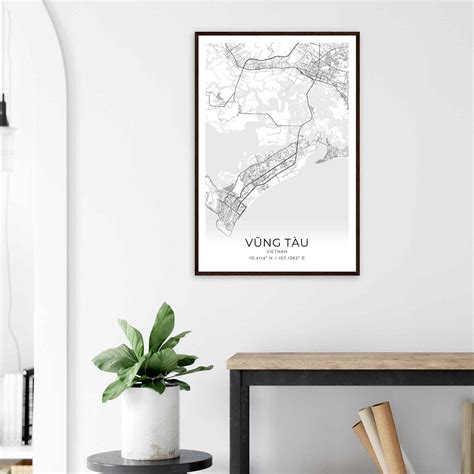 Vung Tau Vietnam Map Poster Vung Tau City Road Wall Art Print Custom Maps And Posters