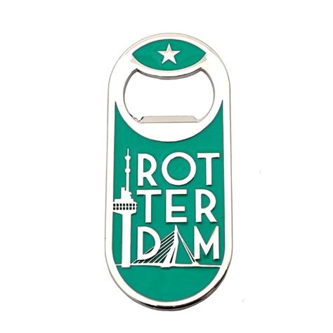 Koelkastmagneten Magneet Flesopener Rotterdam Mint Groen