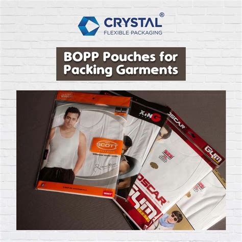 Printed Glossy Bopp Pouches For Packing Garments Zipper Slider At Rs