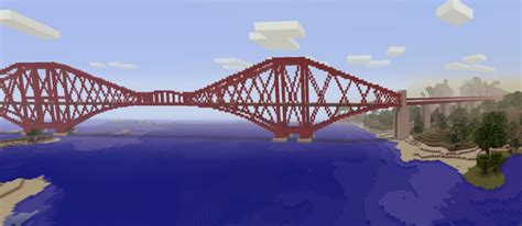 The Forth Rail Bridge recreated in Minecraft, screenshots courtesy of ...