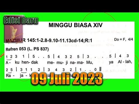 Edisi Baru Mazmur Dan Alleluya Minggu Biasa Xiv Th A Juli