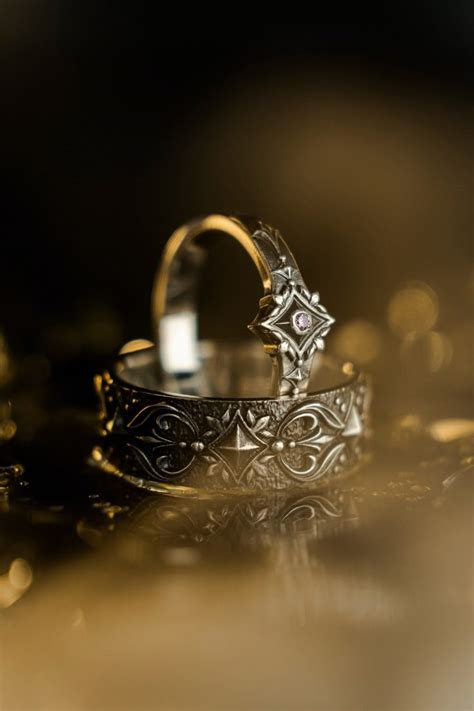 Sterling Silver Gothic Wedding Rings Engagement Rings Handmade