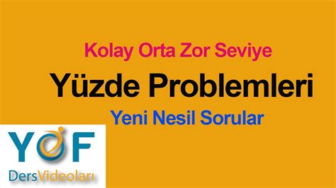 Y Zde Problemleri Yeni Nesil Sorular Seviye S N F Tyt Dgs