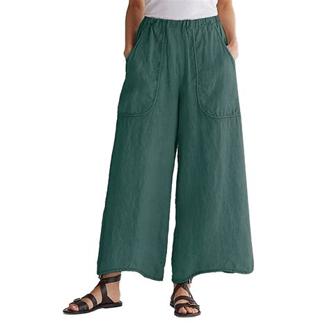 Wide Leg Cropped Pants Straight Leg Pants Mid Waist Pants Plus Size