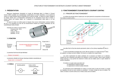 STRUCTURE ET FONCTIONNEMENT D UN MOTEUR À COURANT