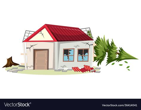 Earthquake House Clipart With Trees