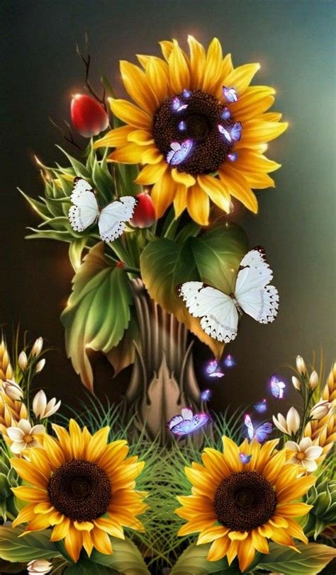 Pin De Strange James En 3D Art Pintura De Girasol Arte Del Girasol