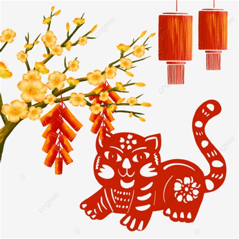 Vietnam New Year Apricot Flower Paper Cut Cat Year Tradition Vietnam