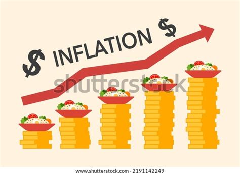 Food Inflation Concept Vector Illustration Rising Stock Vector Royalty