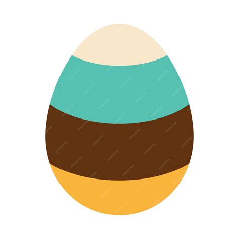 Premium Vector Easter Striped Egg With Lines In Green Brown Yellow