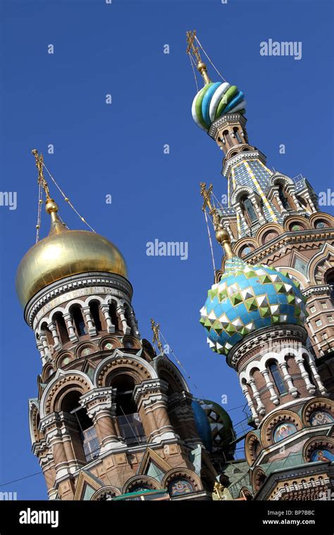 Onion Domes Of The Church Of Our Saviour On Spilled Blood In St