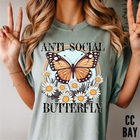 Antisocial Butterfly Vintage Style Cute Retro Style Butterfly And