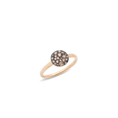 Anello Pomellato Sabbia Piccolo In Oro Rosa Con Diamanti Brown Dobner