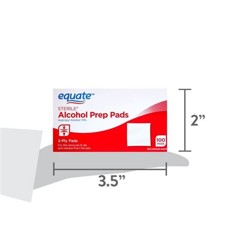 Equate Sterile Alcohol Prep Pads 100 Count Asntls