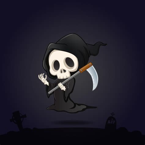 Premium Vector Cute Grim Reaper