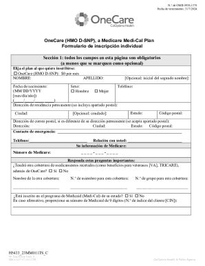 Completable En línea Formulario De Solicitud De Inscripcin Individual