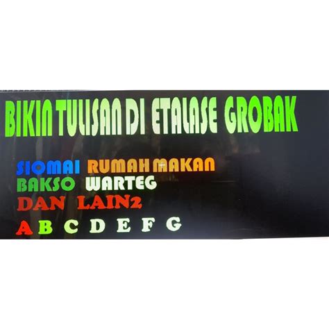 Jual Sticker Huruf Gerobak Etalase Rumah Makan Dll Shopee Indonesia