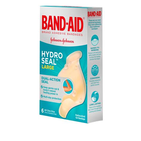 Band Aid Brand Hydro Seal Large All Purpose Adhesive Bandages 6 Count