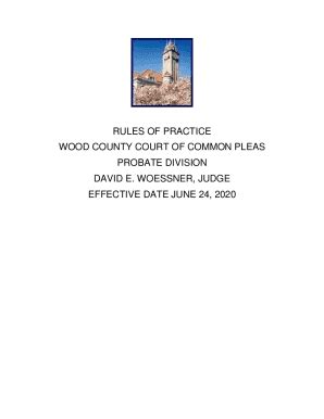 Fillable Online Rules Of Practice Wood County Court Of Common Pleas