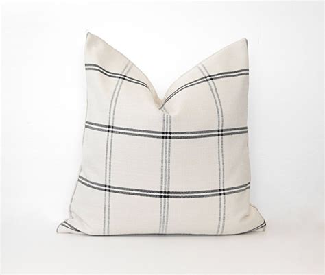 Cream Plaid Pillow Cover Plaid Pillow Black Plaid Pillows