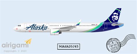 9G Alaska Airlines 2016 C S Airbus A321 NEO 9GASA20J45 Papier