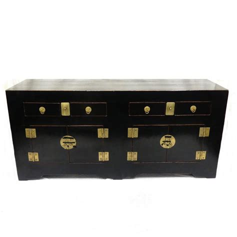 Black Lacquer Chinese Sideboard With Brass Details Furniture Oriental