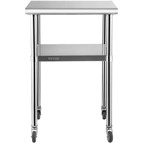 Vevor Stainless Steel Prep Table 24 X 24 X 36 Inch 600lbs Load Capacity Heavy Duty Metal