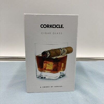 Corkcicle Cigar Glass Double Old Fashioned Glass Built In Cigar Rest 9