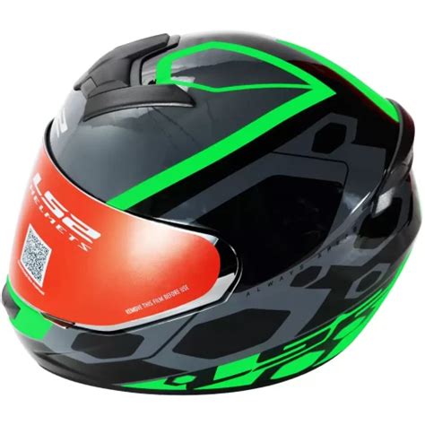 Ls Ff Rookie Mein Gloss Black Green Full Face Helmet Custom Elements