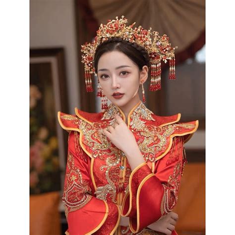 Straw Style Style Bride Xiuhe Headwear Ancient Costume Red Phoenix