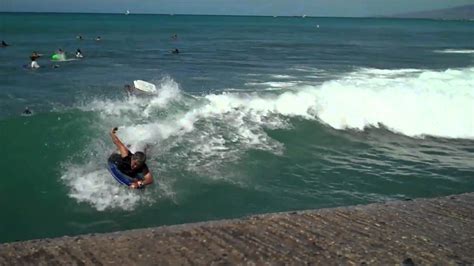 Boogie Boarding At Waikiki Beach Youtube