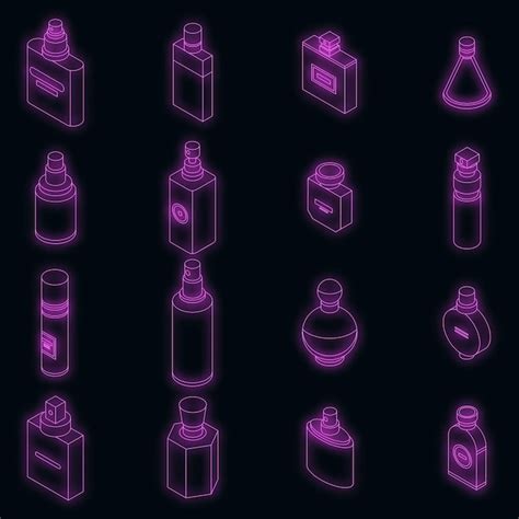 Premium Vector Fragrance Bottles Icons Set Vector Neon