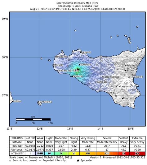 Terremoto In Sicilia Trema La Parte Centro Occidentale Dell Isola