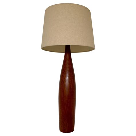 Vintage Teak Scandinavian Modern Conical Table Lamp With Black Shade At 1stdibs Vintage Teak