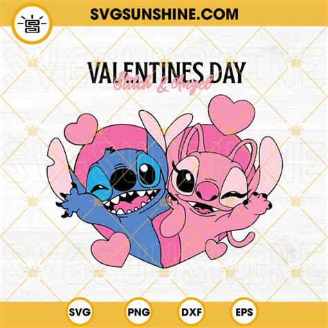 Valentiness Day Stitch And Angel Svg Stitch And Angel Svg Valentines