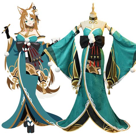 Genshin Impact Miss Hina Ms Hina Gorou Female Cosplay Costume Gcosplay