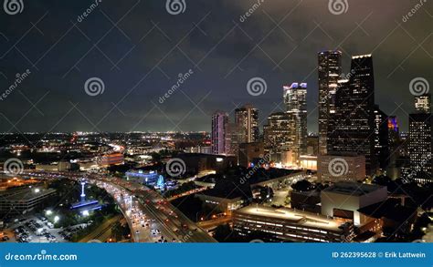 Skyline of Houston Texas by Night - HOUSTON, UNITED STATES - OCTOBER 30 ...