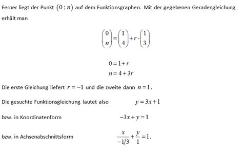 Lineare Funktionsgleichung Und Vektorielle Geradengleichung