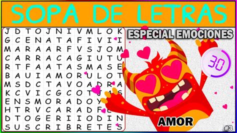 🥣 Sopa De Letras 🆎 Especial Las Emociones BÁsicas 💦 Juegos Mentales