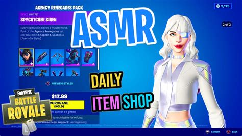 Asmr Fortnite New Agency Renegades Pack Daily Item Shop 🎮🎧 Relaxing Whispering 😴💤 Youtube