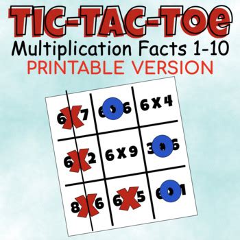 Tic Tac Toe Multiplication Facts 1 10 Printable Version By ITeach2