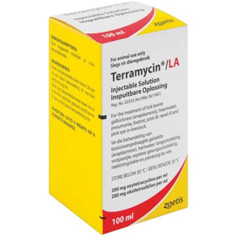 Terramycin La 100ml Vet Product Supplies