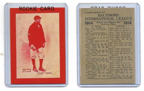 HOF 1914 Baltimore News Babe Ruth Rookie Reprint Baseball Card Blue Or