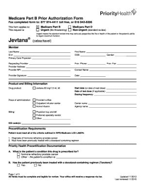 Fillable Online Medicare Part B Prior Authorization Form Request