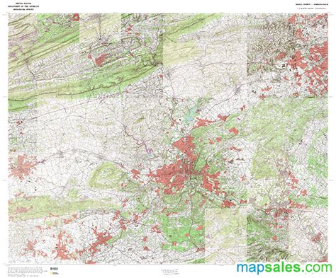 Berks County, PA Topo Wall Map by MarketMAPS - MapSales