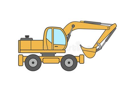 Excavator Icon Vector Stock Vector Illustration Of Construction