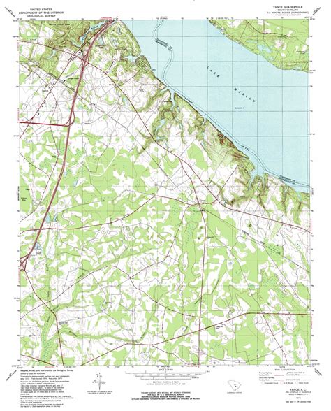 Vance Topographic Map 124000 Scale South Carolina