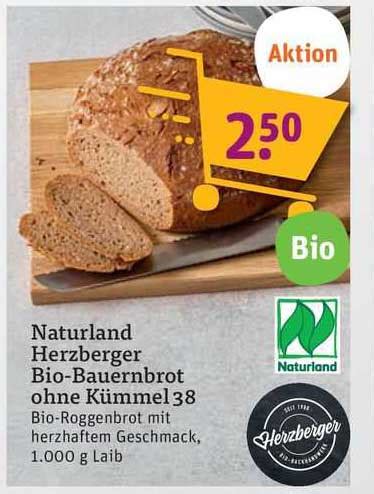 Naturland Herzberger Bio Bauernbrot Ohne K Mmel Angebot Bei Tegut