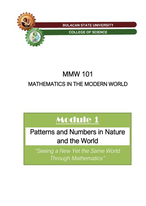 Module Patterns And Numbers Mmw Mathematics In The Modern World